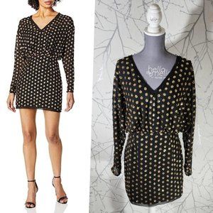 Finders Keepers Black Gold Sequin Moonlight Mini Dress Party Cocktail Bling